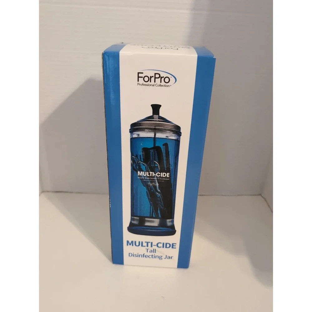 NEW ForPro Multi-Cide Tall Glass‎ Jar, for All Hairstyling Tools/ Brushes
